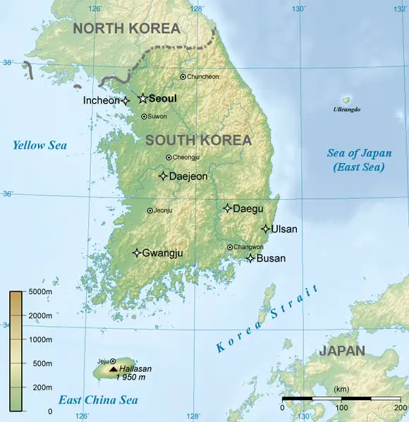 2012 timeline of events south korea map