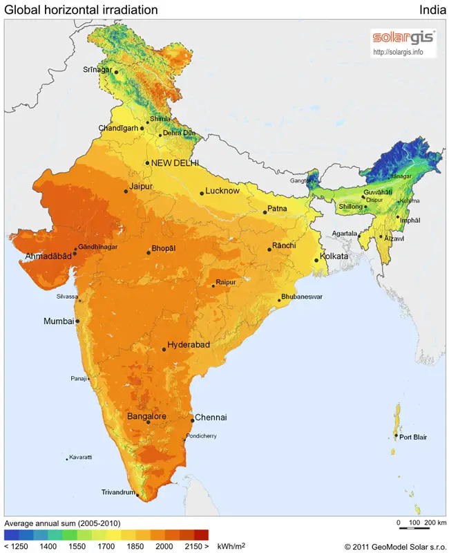 india solar map