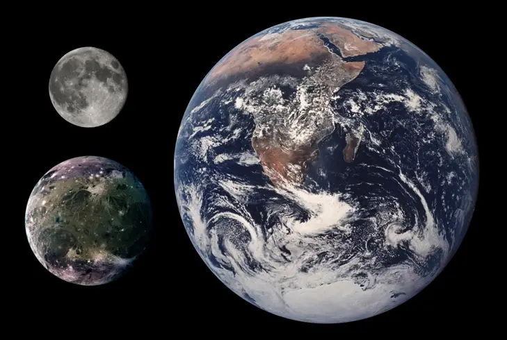 ganymede moon earth size comparison