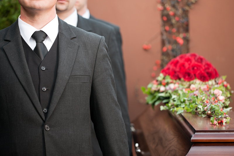 coffin at funeral