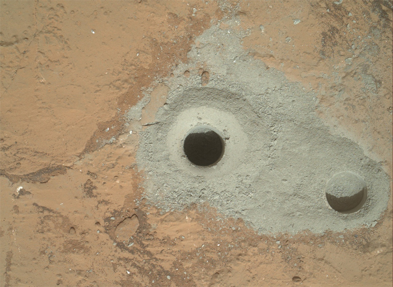 mars rover drilling hole