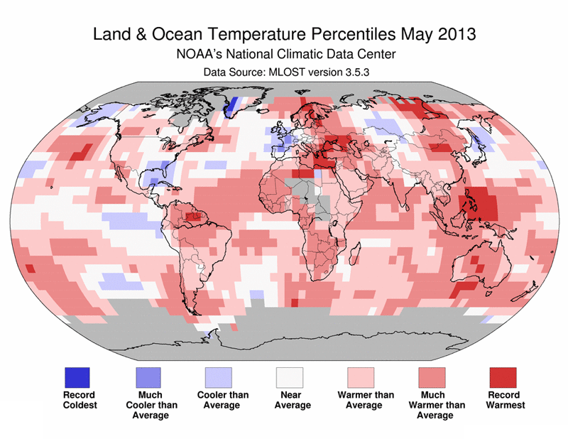 may 2013 global climate report map