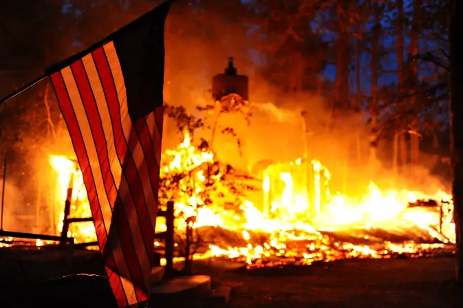 us flag wildfire