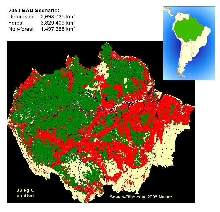 amazon rainforest 2050 map