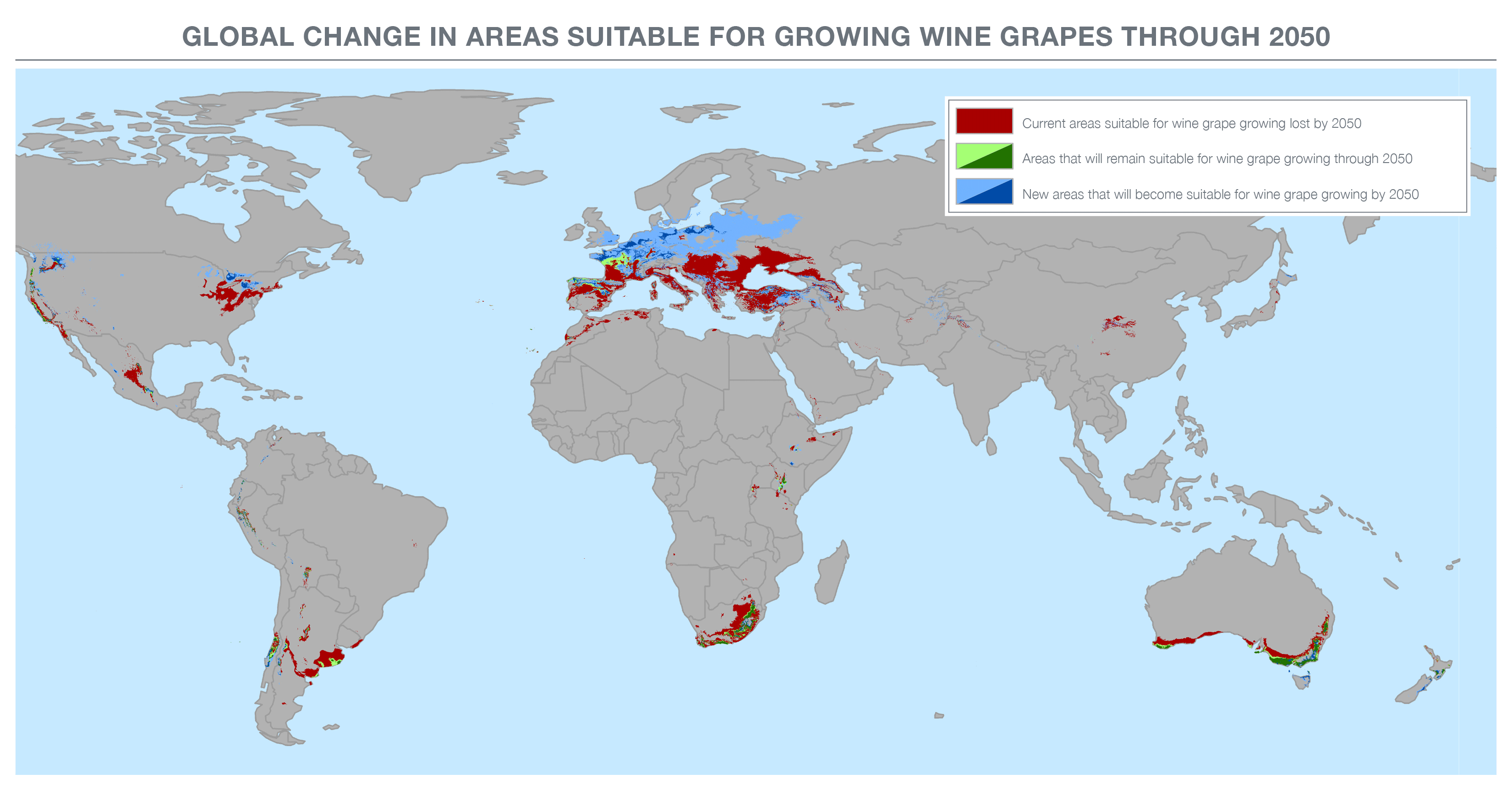 Climate Change Wine Industry 2050 Map Global Warming