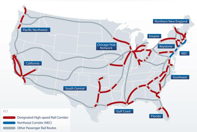 high speed rail map 2025 future
