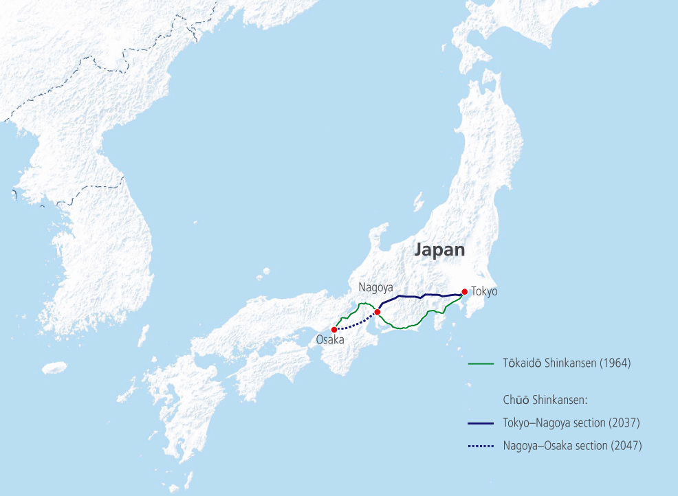 japan maglev future map 2030s 2040s