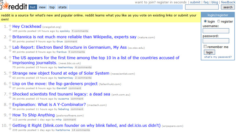 reddit 2005 screenshot