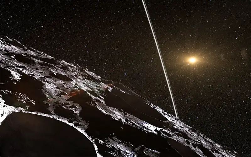 asteroid ring and sun