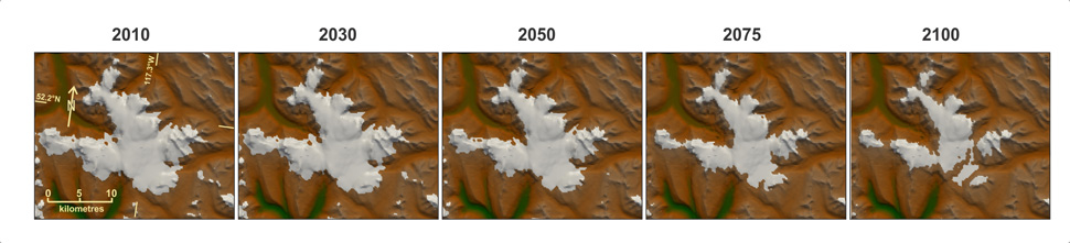 canada glacier loss 2050 2100 future global warming timeline