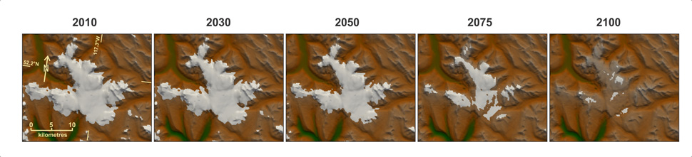 canada glacier loss 2050 2100 future global warming timeline