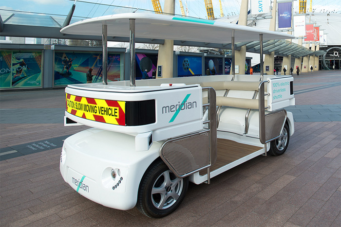 Meridian shuttle Greenwich driverless vehicle technology