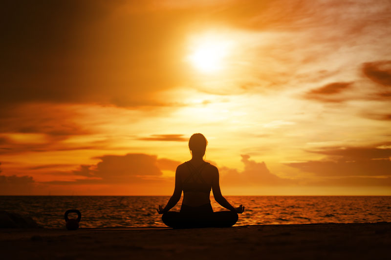 meditation sunset