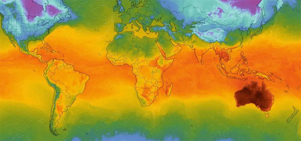 australia world temperature map 2019 2020