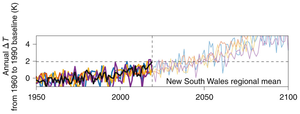 new south wales future temperature