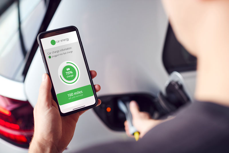 electric vehicle phone battery app charging