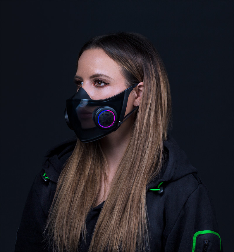 razer smart mask and futuristic gaming chair