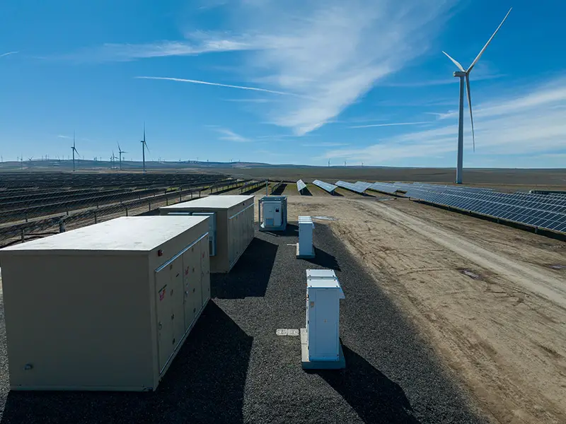 wind solar battery plant