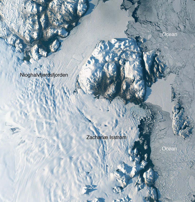 melting glacier zachariae isstrom future timeline