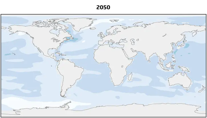 future sea level rise map 2000 2050 2100