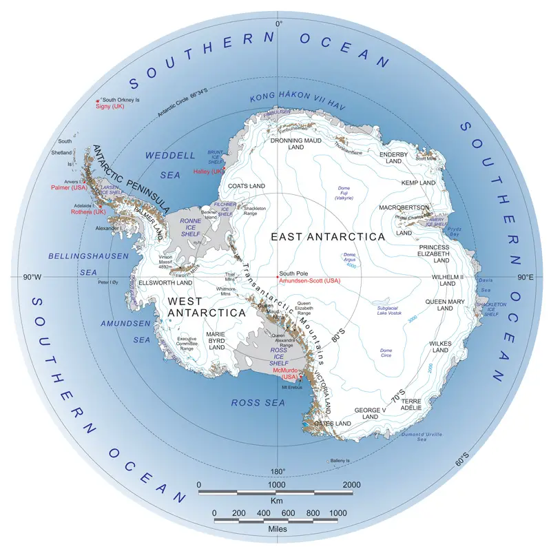East Antarctic map