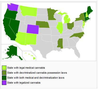 marijuana usa map