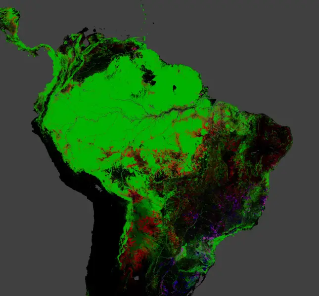 amazon rainforest deforestation map 2000 2012