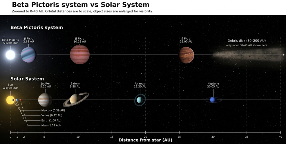 beta pictoris vs solar system