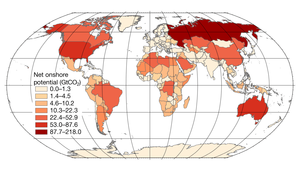 global carbon storage potential map