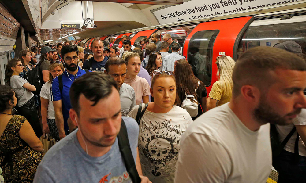 London transport infrastructure during summer heat