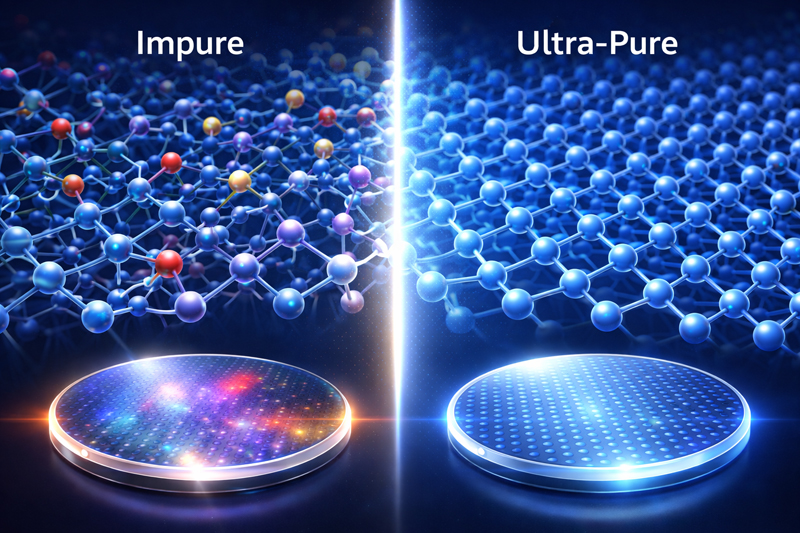 impure vs ultra-pure atomic structure