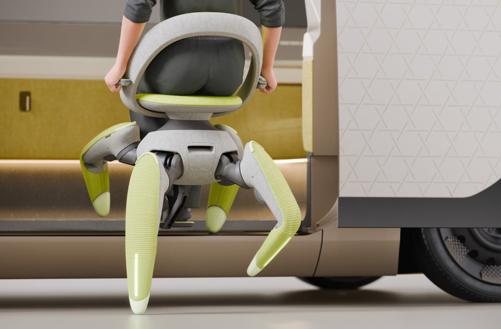 toyota walk me walking chair robot concept
