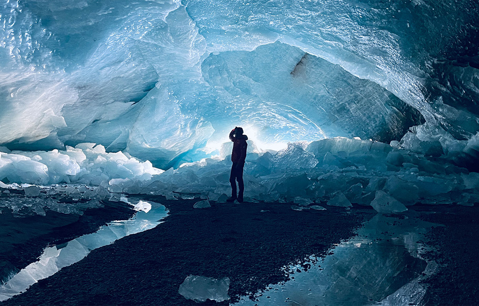 underneath glacier